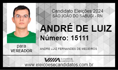 Candidato ANDRÉ DE LUIZ 2024 - SÃO JOÃO DO SABUGI - Eleições