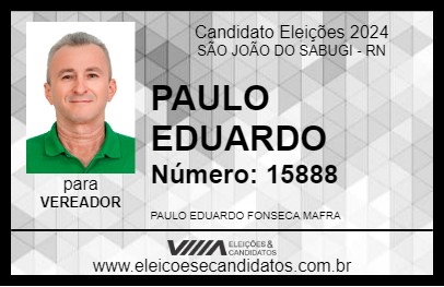 Candidato PAULO EDUARDO 2024 - SÃO JOÃO DO SABUGI - Eleições