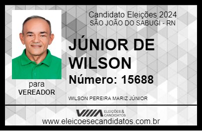 Candidato JÚNIOR DE WILSON 2024 - SÃO JOÃO DO SABUGI - Eleições