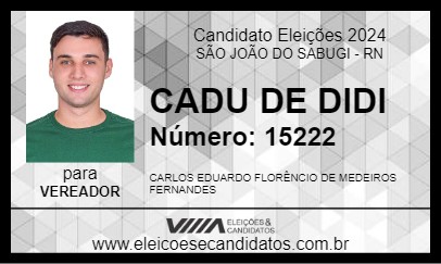 Candidato CADU DE DIDI 2024 - SÃO JOÃO DO SABUGI - Eleições