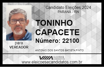 Candidato TONINHO CAPACETE 2024 - PARANÁ - Eleições