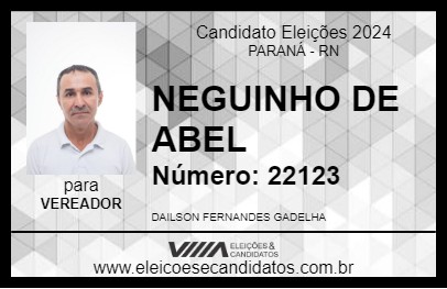 Candidato NEGUINHO DE ABEL 2024 - PARANÁ - Eleições