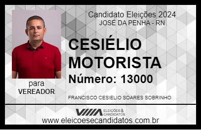 Candidato CESIÉLIO MOTORISTA 2024 - JOSÉ DA PENHA - Eleições