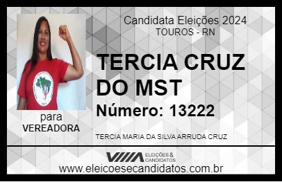 Candidato TERCIA CRUZ DO MST 2024 - TOUROS - Eleições