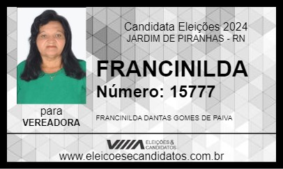 Candidato FRANCINILDA 2024 - JARDIM DE PIRANHAS - Eleições