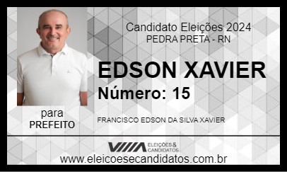 Candidato EDSON XAVIER 2024 - PEDRA PRETA - Eleições