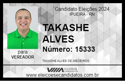 Candidato TAKASHE ALVES 2024 - IPUEIRA - Eleições