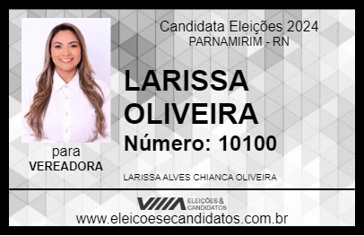 Candidato LARISSA OLIVEIRA 2024 - PARNAMIRIM - Eleições