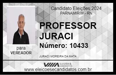 Candidato PROFESSOR JURACI 2024 - PARNAMIRIM - Eleições