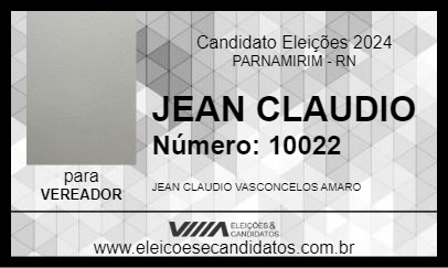 Candidato JEAN CLAUDIO 2024 - PARNAMIRIM - Eleições