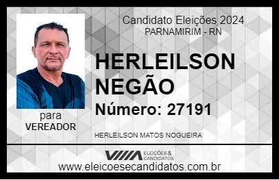 Candidato HERLEILSON NEGÃO 2024 - PARNAMIRIM - Eleições