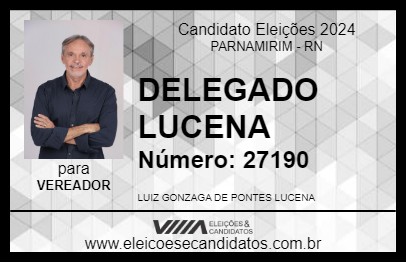 Candidato DELEGADO LUCENA 2024 - PARNAMIRIM - Eleições