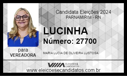 Candidato LUCINHA  2024 - PARNAMIRIM - Eleições