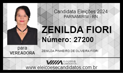 Candidato ZENILDA FIORI 2024 - PARNAMIRIM - Eleições