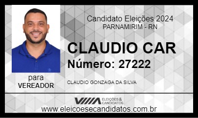 Candidato CLAUDIO CAR 2024 - PARNAMIRIM - Eleições