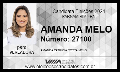 Candidato AMANDA MELO 2024 - PARNAMIRIM - Eleições