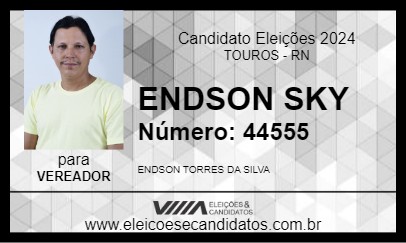 Candidato ENDSON SKY 2024 - TOUROS - Eleições