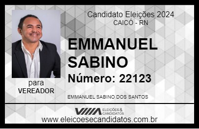 Candidato EMMANUEL SABINO 2024 - CAICÓ - Eleições