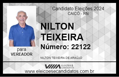 Candidato NILTON TEIXEIRA 2024 - CAICÓ - Eleições