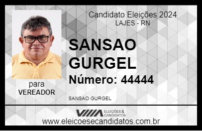 Candidato SANSAO GURGEL 2024 - LAJES - Eleições