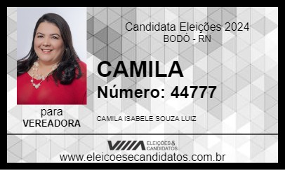 Candidato CAMILA  2024 - BODÓ - Eleições