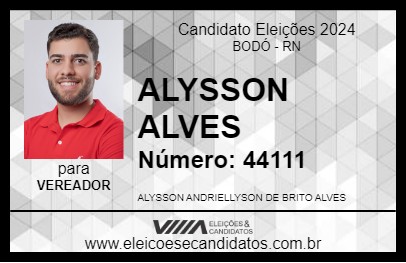 Candidato ALYSSON ALVES 2024 - BODÓ - Eleições