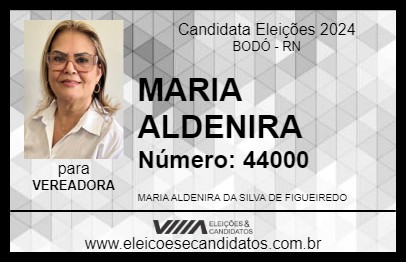 Candidato MARIA ALDENIRA 2024 - BODÓ - Eleições