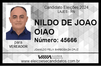 Candidato NILDO DE JOAO OIAO 2024 - LAJES - Eleições