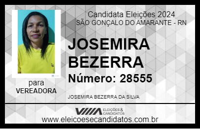 Candidato JOSEMIRA BEZERRA 2024 - SÃO GONÇALO DO AMARANTE - Eleições