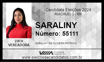 Candidato SARALINY 2024 - RIACHUELO - Eleições