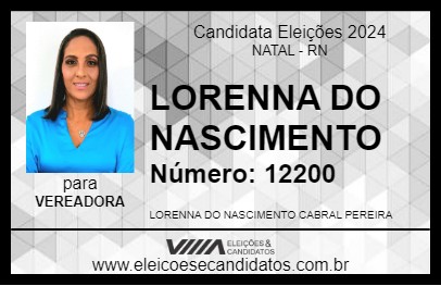 Candidato LORENNA DO NASCIMENTO  2024 - NATAL - Eleições