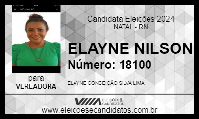 Candidato ELAYNE NILSON 2024 - NATAL - Eleições