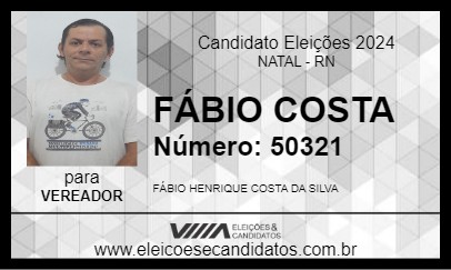 Candidato FÁBIO COSTA 2024 - NATAL - Eleições