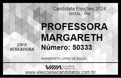 Candidato PROFESSORA MARGARETH 2024 - NATAL - Eleições