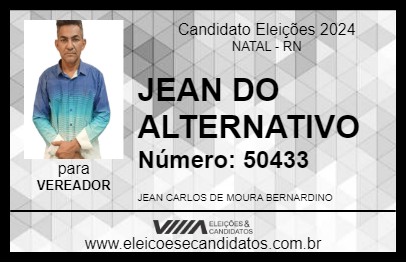 Candidato JEAN DO ALTERNATIVO 2024 - NATAL - Eleições