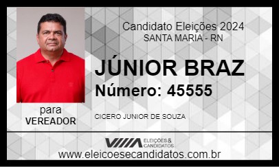 Candidato JÚNIOR BRAZ 2024 - SANTA MARIA - Eleições