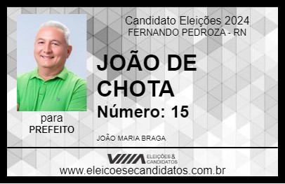 Candidato JOÃO DE CHOTA 2024 - FERNANDO PEDROZA - Eleições