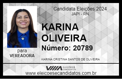 Candidato KARINA OLIVEIRA 2024 - JAPI - Eleições