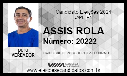 Candidato ASSIS RÓLA 2024 - JAPI - Eleições