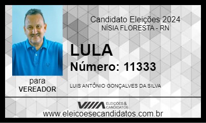 Candidato LULA 2024 - NÍSIA FLORESTA - Eleições