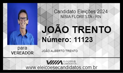 Candidato JOÃO TRENTO 2024 - NÍSIA FLORESTA - Eleições