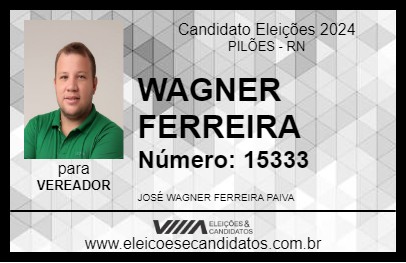 Candidato WAGNER FERREIRA 2024 - PILÕES - Eleições