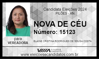 Candidato NOVA DE CÉU 2024 - PILÕES - Eleições