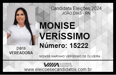 Candidato MONISE VERÍSSIMO 2024 - JOÃO DIAS - Eleições