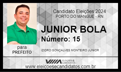 Candidato JUNIOR BOLA 2024 - PORTO DO MANGUE - Eleições