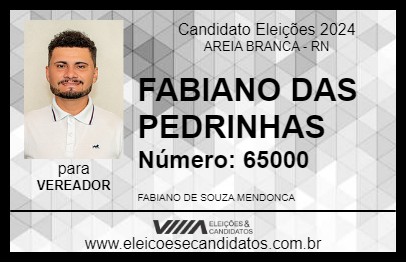 Candidato FABIANO DAS PEDRINHAS 2024 - AREIA BRANCA - Eleições