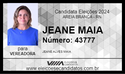 Candidato JEANE MAIA 2024 - AREIA BRANCA - Eleições