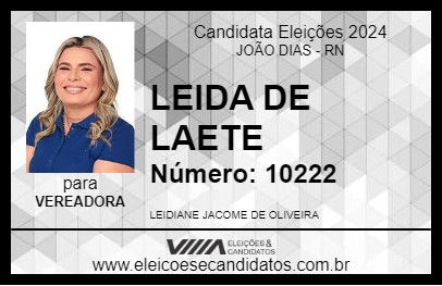 Candidato LEIDA DE LAETE 2024 - JOÃO DIAS - Eleições