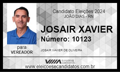 Candidato JOSAIR XAVIER 2024 - JOÃO DIAS - Eleições