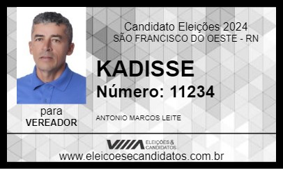 Candidato KADISSE 2024 - SÃO FRANCISCO DO OESTE - Eleições